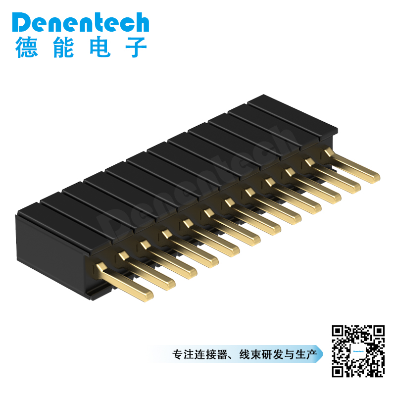 Denentech factory directly supply  1.27MM female header H4.6MM single row straight